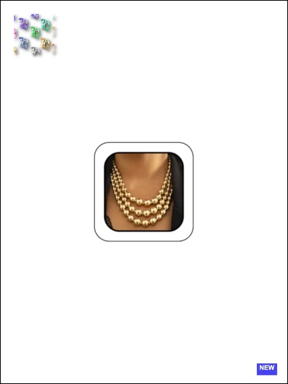 Large Gold Layered Chunky Beaded Necklace Set Choker Vintage Statement Jewelry